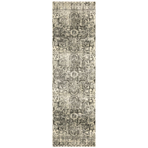 Oriental Weavers Florence Indoor Area Rug - Luxuriously Soft, Textured Polypropylene With Global Traditional Designs Charcoal,Ivory Polypropylene F4333w068230st