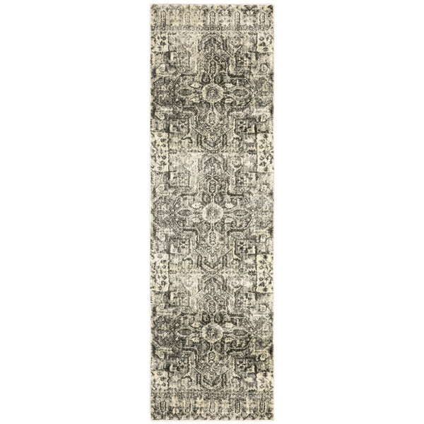 Oriental Weavers Florence Indoor Area Rug - Luxuriously Soft, Textured Polypropylene With Global Traditional Designs Charcoal,Ivory Polypropylene F4333w068230st