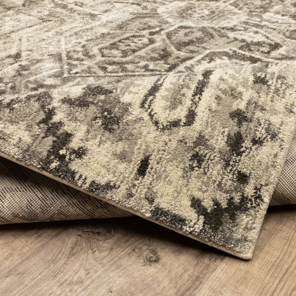 Oriental Weavers Florence Indoor Area Rug - Luxuriously Soft, Textured Polypropylene With Global Traditional Designs Charcoal,Ivory Polypropylene F4333w068230st