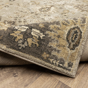 Oriental Weavers Florence Textured Indoor Area Rug - Luxuriously Soft, Easy Care, Traditional Design With Global Flair Stone,Brown Polypropylene F4928c068230st