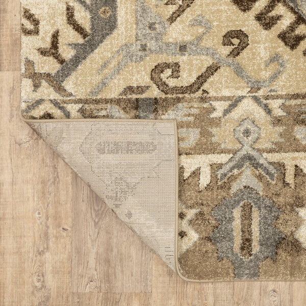 Oriental Weavers Florence Indoor Area Rug - Luxuriously Soft, Easy Care, Traditional Design With Global Flair Tan,Gold Polypropylene F5090d160230st