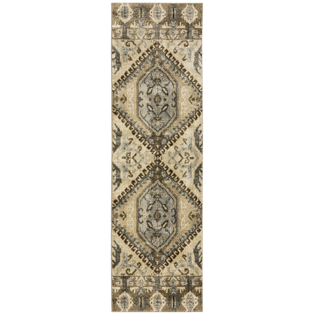 Oriental Weavers Florence Indoor Area Rug - Luxuriously Soft, Easy Care, Traditional Design With Global Flair Tan,Gold Polypropylene F5090d068230st