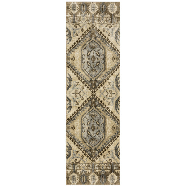 Oriental Weavers Florence Indoor Area Rug - Luxuriously Soft, Easy Care, Traditional Design With Global Flair Tan,Gold Polypropylene F5090d068230st
