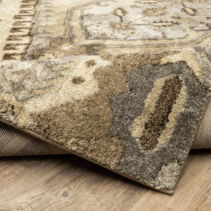 Oriental Weavers Florence Indoor Area Rug - Luxuriously Soft, Easy Care, Traditional Design With Global Flair Tan,Gold Polypropylene F5090d160230st