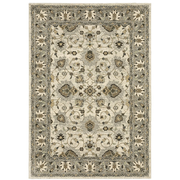 Oriental Weavers Florence Luxuriously Soft Indoor Area Rug - Textured Polypropylene With Earthy Tones & Global Flair Beige,Grey Polypropylene F5508i160230st