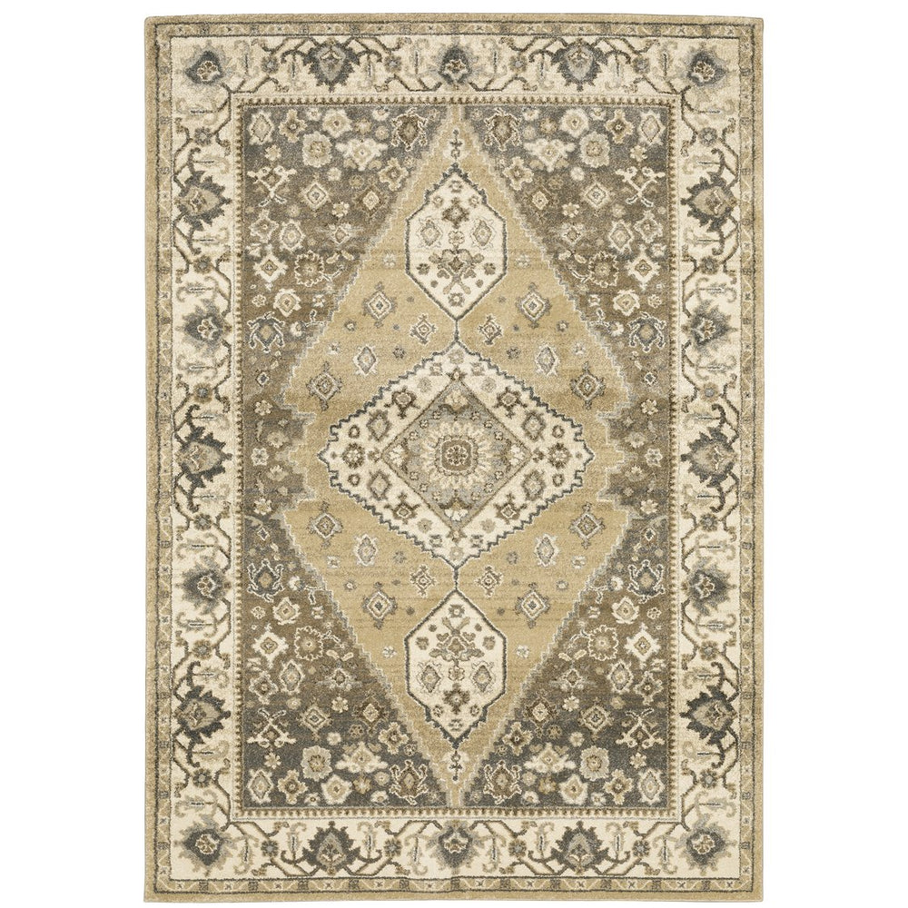 Oriental Weavers Florence Luxuriously Soft Indoor Area Rug - Traditional Global Design With Earthy Tones And Elegance Beige,Grey Polypropylene F661i6160230st