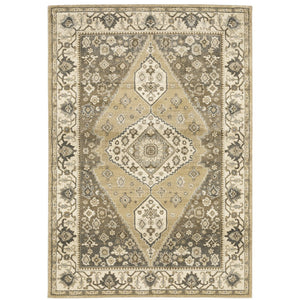 Oriental Weavers Florence Luxuriously Soft Indoor Area Rug - Traditional Global Design With Earthy Tones And Elegance Beige,Grey Polypropylene F661i6160230st