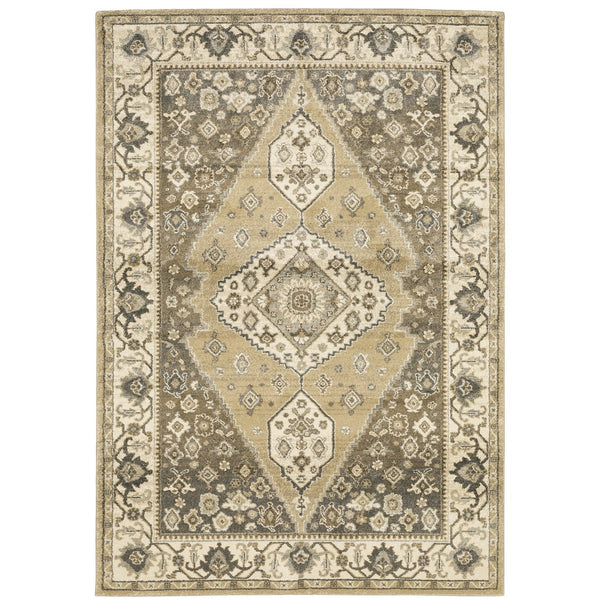 Oriental Weavers Florence Luxuriously Soft Indoor Area Rug - Traditional Global Design With Earthy Tones And Elegance Beige,Grey Polypropylene F661i6160230st