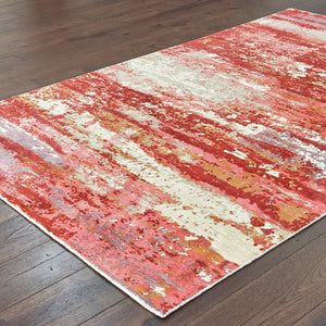 Oriental Weavers Formations Organic Abstract Area Rug – Luxurious Hand-carved Texture In Nature-inspired Colors Pink,Red Viscose F70004275365st