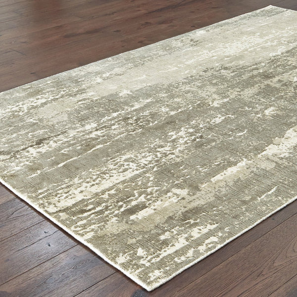 Oriental Weavers Formations Luxurious Hand-carved Abstract Area Rug With Nature-inspired Colors For Elegant Spaces Grey,Ivory Viscose F70006305427st