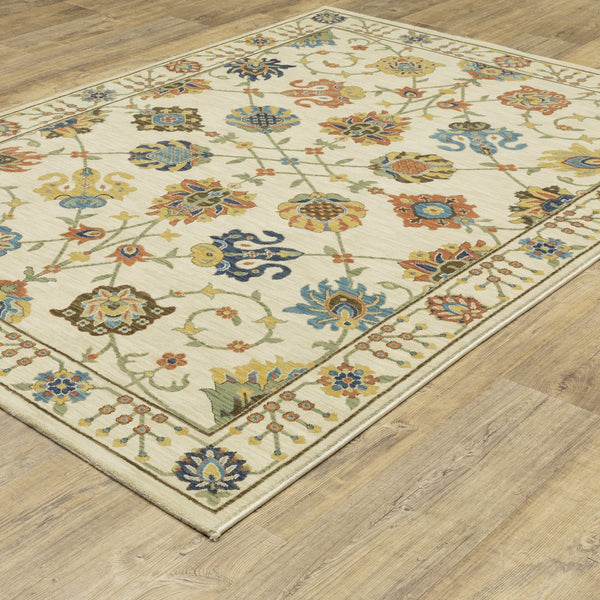 Oriental Weavers Francesca Indoor Area Rug - Luxurious Softness With Jewel Tones And Nature-inspired Patterns Ivory,Multi Polypropylene Ffr01g240340st