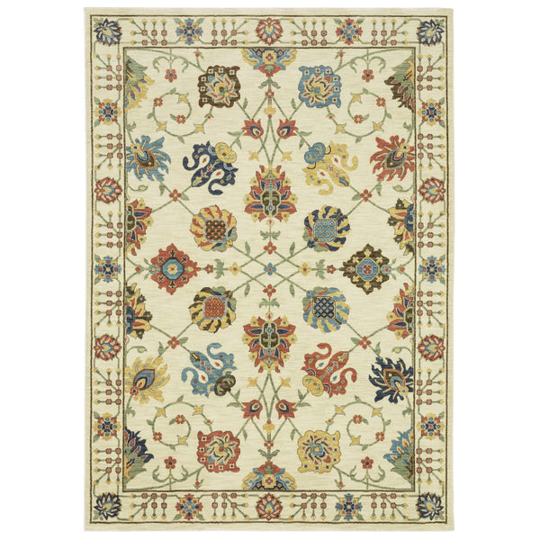 Oriental Weavers Francesca Indoor Area Rug - Luxurious Softness With Jewel Tones And Nature-inspired Patterns Ivory,Multi Polypropylene Ffr01g240340st