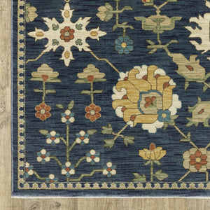 Oriental Weavers Francesca Indoor Area Rug - Elegant Jewel Tones With Nature-inspired Patterns For Stylish Decor Blue,Gold Polypropylene Ffr02l068235st