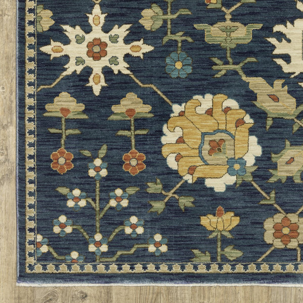 Oriental Weavers Francesca Indoor Area Rug - Elegant Jewel Tones With Nature-inspired Patterns For Stylish Decor Blue,Gold Polypropylene Ffr02l068235st