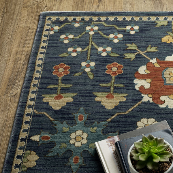 Oriental Weavers Francesca Indoor Area Rug - Elegant Jewel Tones With Nature-inspired Patterns For Stylish Decor Blue,Gold Polypropylene Ffr02l068235st