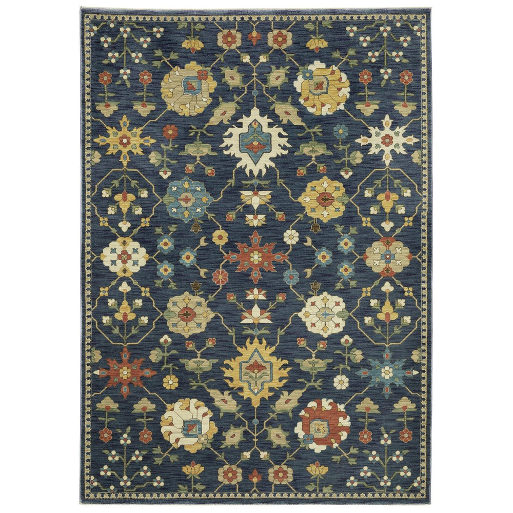 Oriental Weavers Francesca Indoor Area Rug - Elegant Jewel Tones With Nature-inspired Patterns For Stylish Decor Blue,Gold Polypropylene Ffr02l200296st
