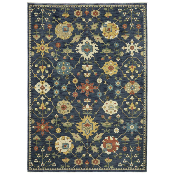 Oriental Weavers Francesca Indoor Area Rug - Elegant Jewel Tones With Nature-inspired Patterns For Stylish Decor Blue,Gold Polypropylene Ffr02l200296st