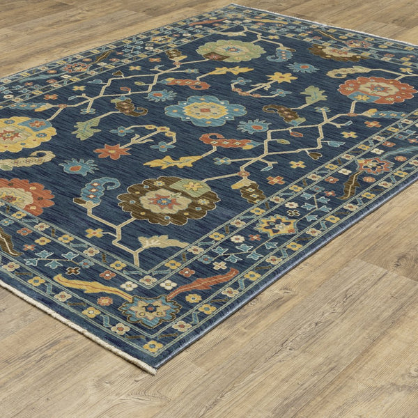 Oriental Weavers Francesca Indoor Area Rug - Elegant Jewel Tones With Nature-inspired Patterns For Timeless Decor Blue,Gold Polypropylene Ffr03f160235st