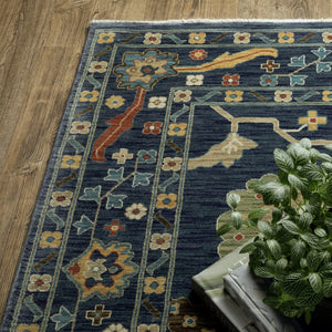 Oriental Weavers Francesca Indoor Area Rug - Elegant Jewel Tones With Nature-inspired Patterns For Timeless Decor Blue,Gold Polypropylene Ffr03f160235st