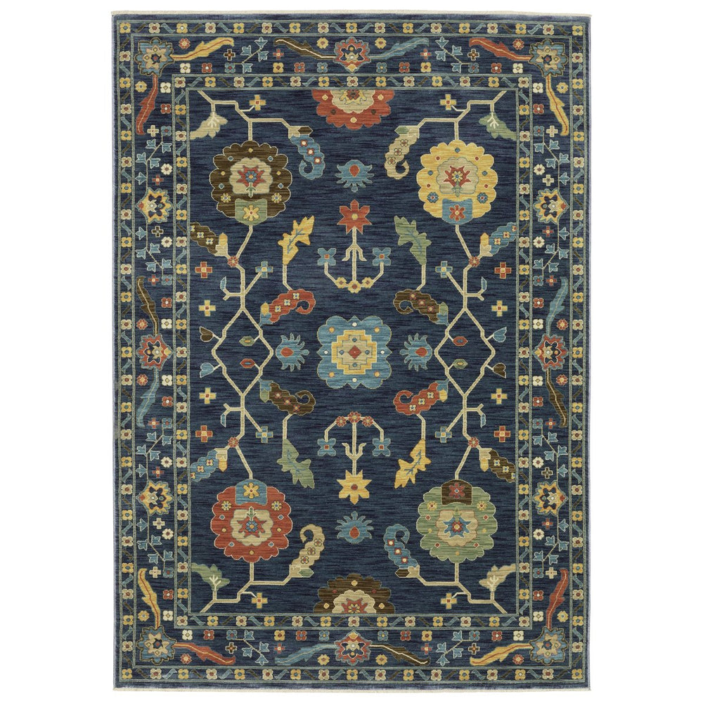 Oriental Weavers Francesca Indoor Area Rug - Elegant Jewel Tones With Nature-inspired Patterns For Timeless Decor Blue,Gold Polypropylene Ffr03f160235st