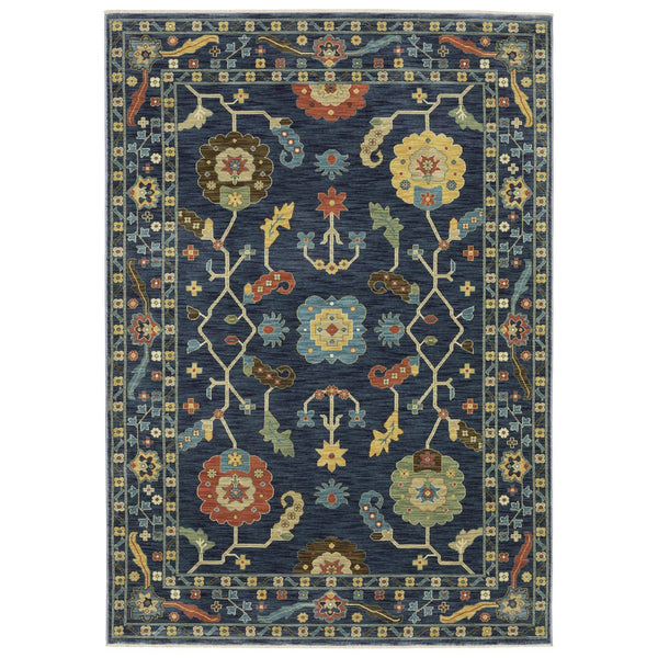 Oriental Weavers Francesca Indoor Area Rug - Elegant Jewel Tones With Nature-inspired Patterns For Timeless Decor Blue,Gold Polypropylene Ffr03f160235st