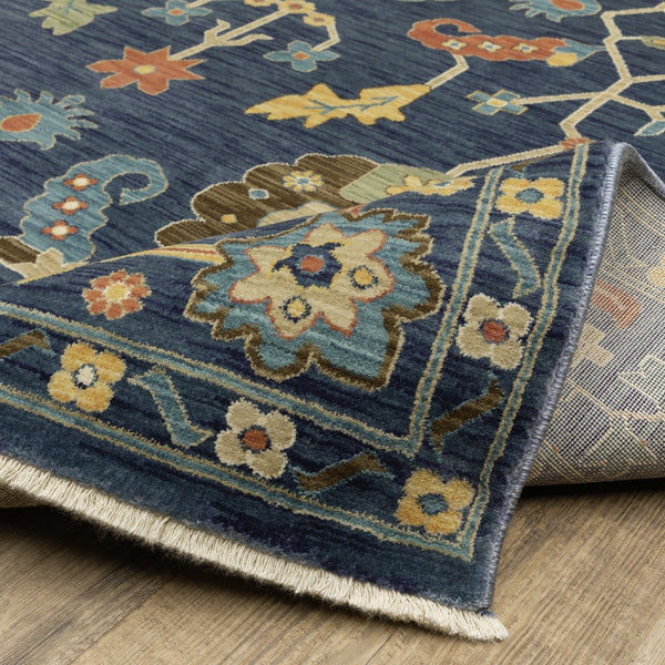 Oriental Weavers Francesca Indoor Area Rug - Elegant Jewel Tones With Nature-inspired Patterns For Timeless Decor Blue,Gold Polypropylene Ffr03f160235st
