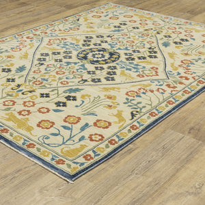 Oriental Weavers Francesca Indoor Area Rug - Softened Jewel Tones With Nature-inspired Patterns For Elegant Spaces Ivory,Multi Polypropylene Ffr06b300394st