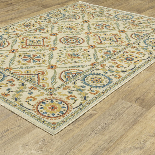 Oriental Weavers Francesca Indoor Area Rug - Softened Jewel Tones And Nature-inspired Patterns For Elegant Spaces Ivory,Multi Polypropylene Ffr07a100153st