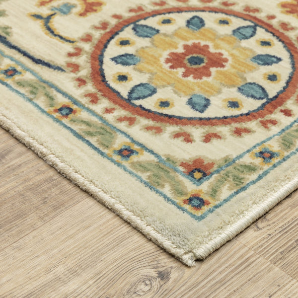 Oriental Weavers Francesca Indoor Area Rug - Softened Jewel Tones And Nature-inspired Patterns For Elegant Spaces Ivory,Multi Polypropylene Ffr07a100153st