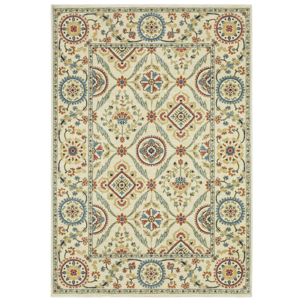 Oriental Weavers Francesca Indoor Area Rug - Softened Jewel Tones And Nature-inspired Patterns For Elegant Spaces Ivory,Multi Polypropylene Ffr07a100153st