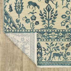 Oriental Weavers Francesca Indoor Area Rug: Softened Jewel Tones & Nature-inspired Patterns For Elegant Spaces Ivory,Blue Polypropylene Ffr08h068235st