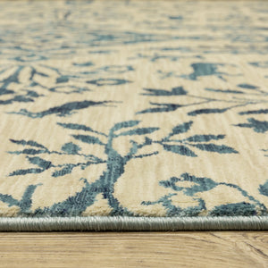 Oriental Weavers Francesca Indoor Area Rug: Softened Jewel Tones & Nature-inspired Patterns For Elegant Spaces Ivory,Blue Polypropylene Ffr08h068235st