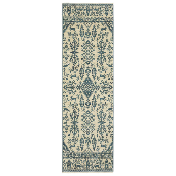 Oriental Weavers Francesca Indoor Area Rug: Softened Jewel Tones & Nature-inspired Patterns For Elegant Spaces Ivory,Blue Polypropylene Ffr08h068235st