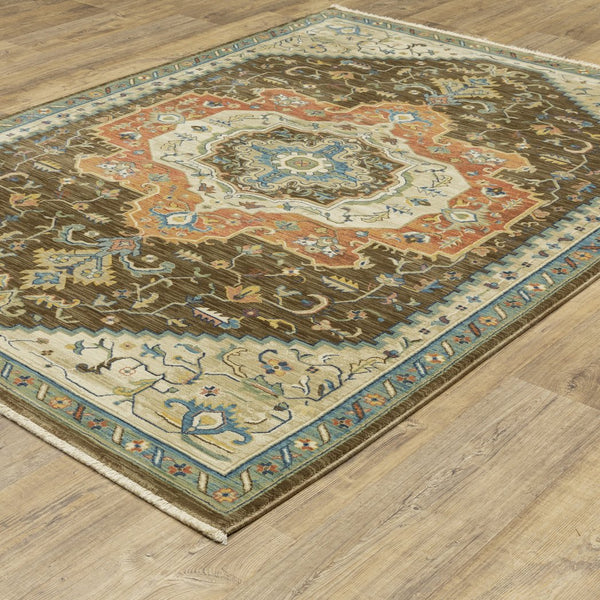 Oriental Weavers Francesca Indoor Area Rug - Softened Jewel Tones With Traditional Patterns For Elegant Home Décor Brown,Orange Polypropylene Ffr09m100153st