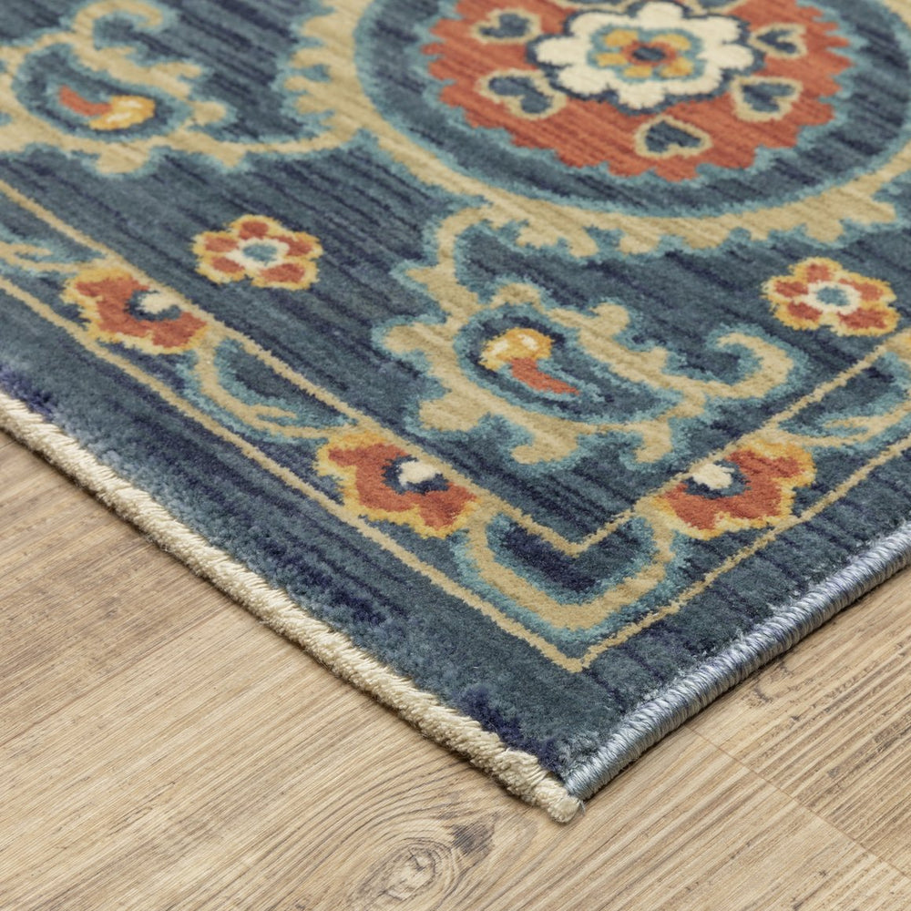 Oriental Weavers Francesca Indoor Area Rug - Softened Jewel Tones And Nature-inspired Patterns For Elegant Spaces Blue,Rust Polypropylene Ffr11b200296st