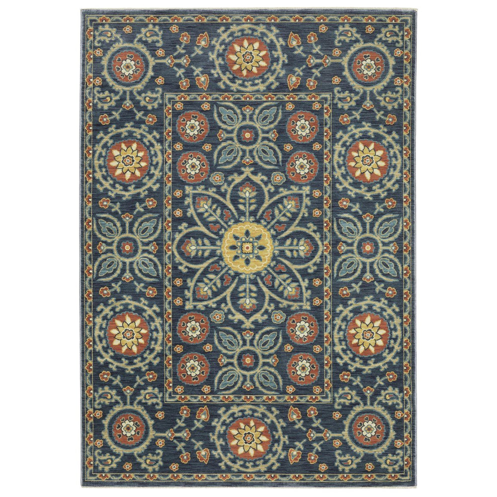 Oriental Weavers Francesca Indoor Area Rug - Softened Jewel Tones And Nature-inspired Patterns For Elegant Spaces Blue,Rust Polypropylene Ffr11b200296st