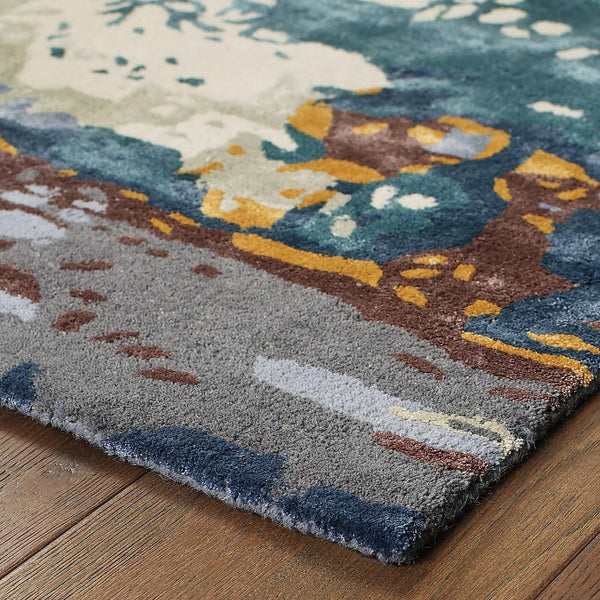 Oriental Weavers Galaxy Indoor Area Rug - Vivid Abstract Design For Luxurious Home Décor, Plush & Stylish Flooring Blue,Grey Wool G21903076244st