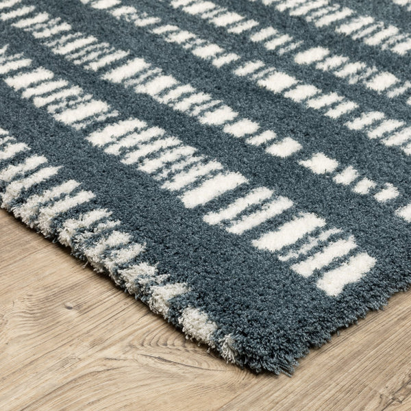 Oriental Weavers Galileo Indoor Area Rug - Soft Microfiber Polyester, Oceanic Blue & Ivory, Modern Textured Design Dark Teal,Ivory Polyester Ggal01160230st