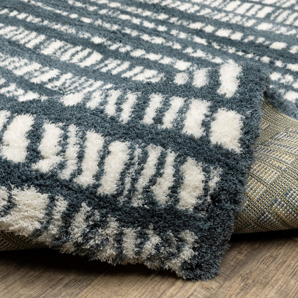 Oriental Weavers Galileo Indoor Area Rug - Soft Microfiber Polyester, Oceanic Blue & Ivory, Modern Textured Design Dark Teal,Ivory Polyester Ggal01160230st