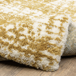 Oriental Weavers Galileo Indoor Area Rug - Soft Microfiber Polyester With Modern Design And Oceanic Color Palette Gold,Ivory Polyester Ggal10160230st