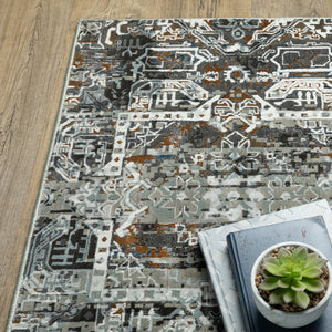 Oriental Weavers Gemini Indoor Area Rug - Intricate Design, Soft Multi-level Yarn, Modern Textures & Colorful Contrast Charcoal,Multi Polyester G2060v068230st