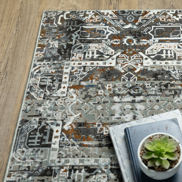 Oriental Weavers Gemini Indoor Area Rug - Intricate Design, Soft Multi-level Yarn, Modern Textures & Colorful Contrast Charcoal,Multi Polyester G2060v068230st