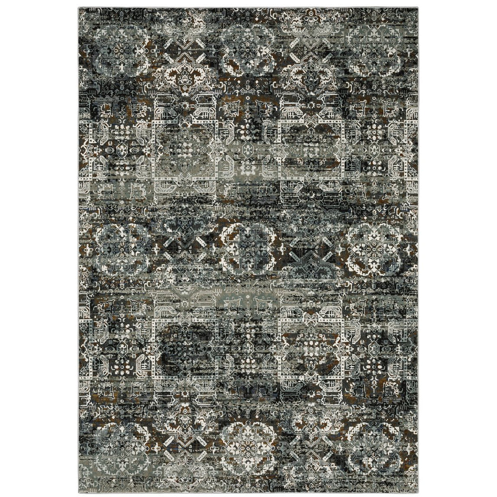 Oriental Weavers Gemini Indoor Area Rug - Intricate Design, Soft Multi-level Yarn, Modern Textures & Colorful Contrast Charcoal,Multi Polyester G2060v117165st