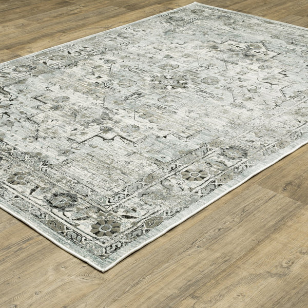 Oriental Weavers Gemini Indoor Area Rug – Luxurious Modern Design With Intricate Textures & Soft, Multi-level Yarn Grey,Blue Polyester G020z2117165st