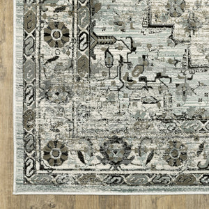 Oriental Weavers Gemini Indoor Area Rug – Luxurious Modern Design With Intricate Textures & Soft, Multi-level Yarn Grey,Blue Polyester G020z2068230st