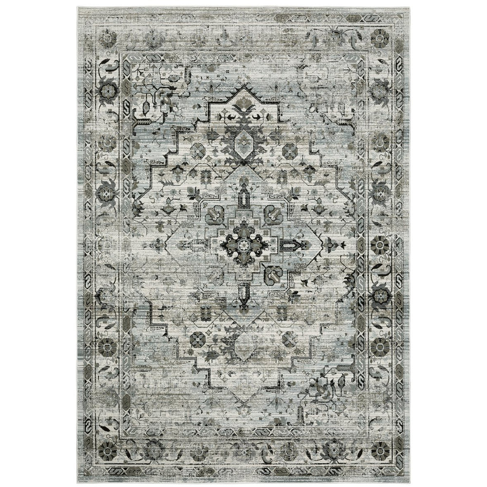 Oriental Weavers Gemini Indoor Area Rug – Luxurious Modern Design With Intricate Textures & Soft, Multi-level Yarn Grey,Blue Polyester G020z2117165st