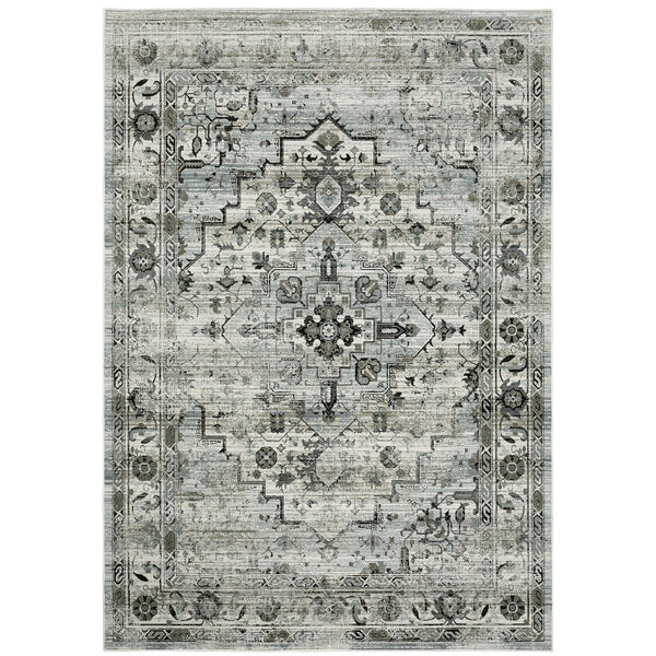 Oriental Weavers Gemini Indoor Area Rug – Luxurious Modern Design With Intricate Textures & Soft, Multi-level Yarn Grey,Blue Polyester G020z2117165st