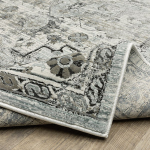 Oriental Weavers Gemini Indoor Area Rug – Luxurious Modern Design With Intricate Textures & Soft, Multi-level Yarn Grey,Blue Polyester G020z2068230st