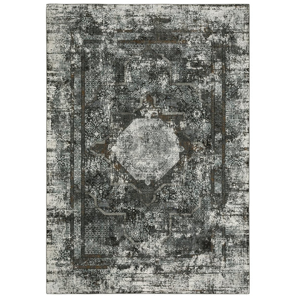 Oriental Weavers Gemini Dense Power-loomed Indoor Area Rug - Soft Multi-level Yarn With Modern Persian Design Elements Charcoal,Grey Polyester G090o2117165st