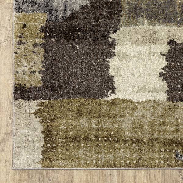 Oriental Weavers Gemma Plush High-Pile Runner 2'3" X 7' — Earth-Tone Abstract Brushstroke Rug For Entryways GGEM01068213ST